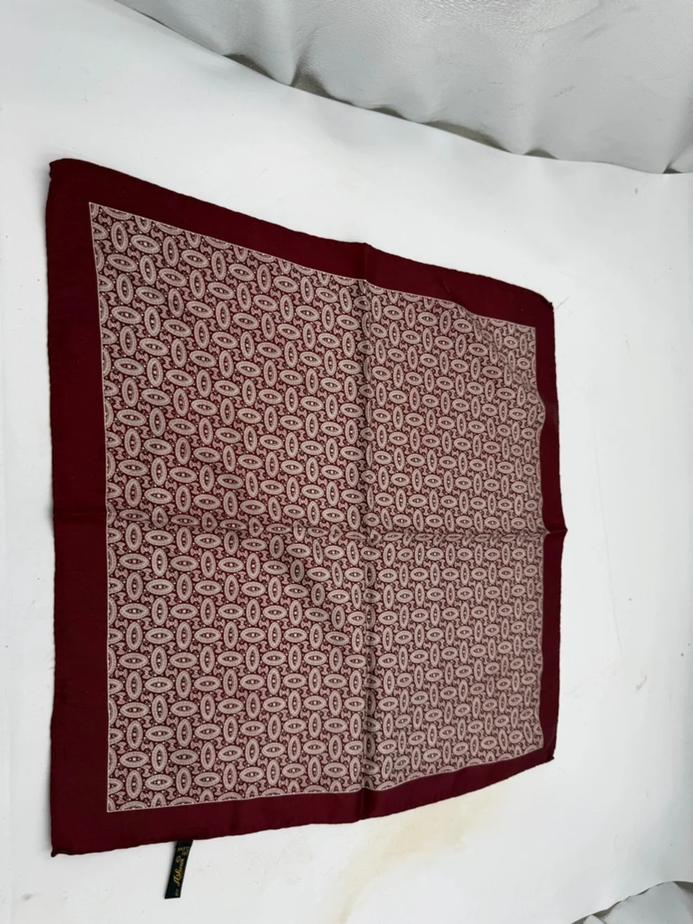 Vtg Ashear Silk Pocket Square Scarf hand rolled.